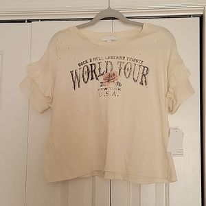 Cream colored NWT short sleeve t shirt, sz S